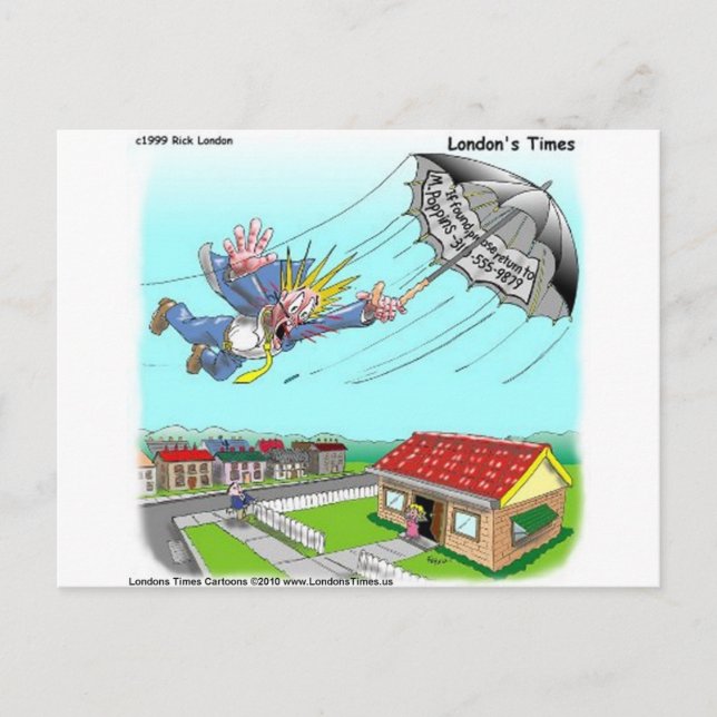 Mary Poppins Umbrella Funny Gifts T-Shirts etc Postkarte (Vorderseite)