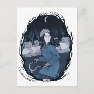 "Mary" Postkarte - Winterrutschen