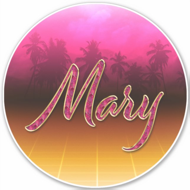 Mary prénom Nom golden rose Autocollants (Devant)