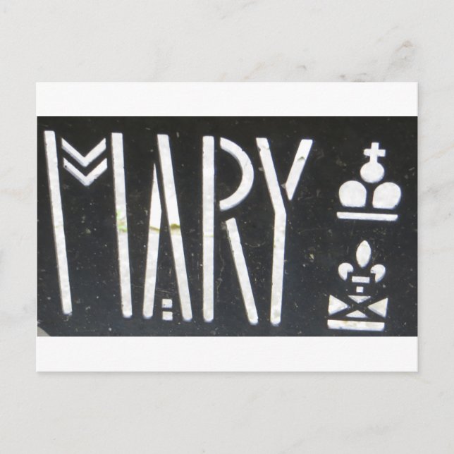 Mary Queen of Schotten Logo in Zaun bei Provand's  Postkarte (Vorderseite)