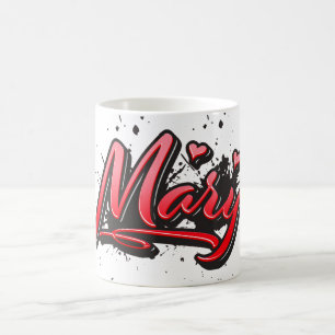 Mary red Heart Graffiti Tasse Kaffeetasse
