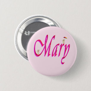 "Mary" Rosa Mädchenname mit Teddys, Button
