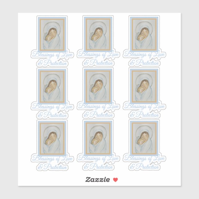 Mary’s Mantle Vinyl Sticker Set – Blessings Love (Blatt)