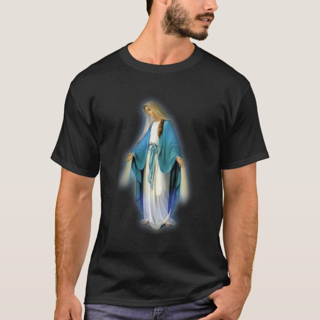 Mary segnete Mutter katholisch T-Shirt (Vorderseite)