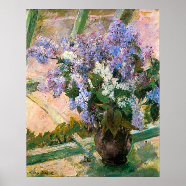 Mary Stevenson Cassatt - Blume im Fenster Poster (Vorne)