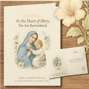 Mary und Baby Jesus Blue und Blush Blume Dankeskarte