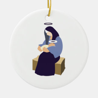 Mary-und Baby-Jesus-Verzierung Keramik Ornament