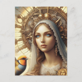 Mary und der Vogel Postkarte