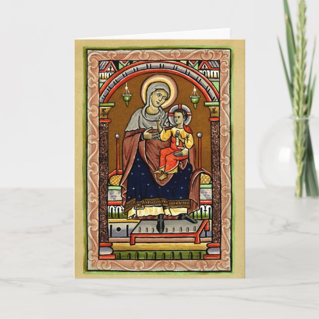 Mary und Jesus Feiertagskarte (Vorderseite)
