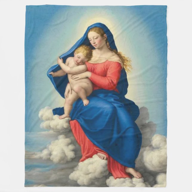 MARY und JESUS in den KLOUDS Fleecedecke (Vorderseite)