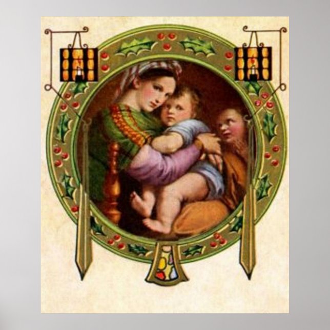 Mary und Jesus mit Heiliger Poster (Vorne)