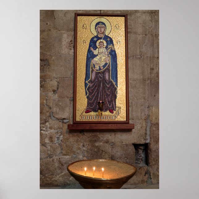 Mary und Jesus Mosaik Poster (Vorne)
