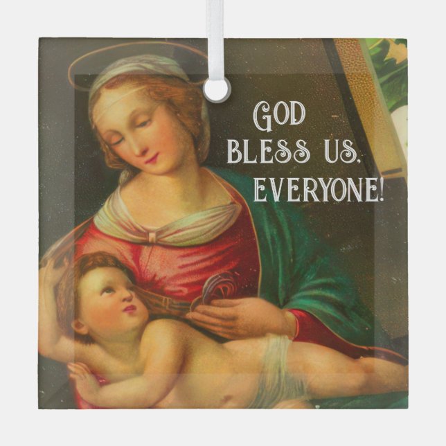 Mary und Jesus Ornament Aus Glas (Vorderseite)