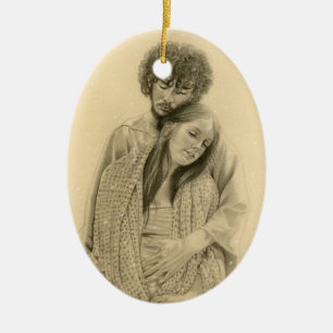 Mary- und Joseph-Verzierung Keramik Ornament