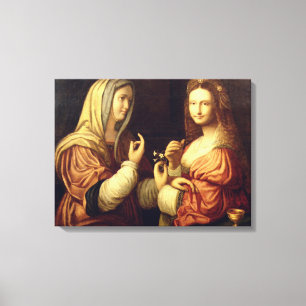 Mary und Martha (Öl auf Platte) Leinwanddruck