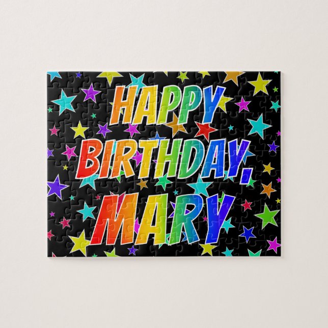 "MARY" Vorname, Spaß "GLÜCKLICHER GEBURTSTAG" (Horizontal)