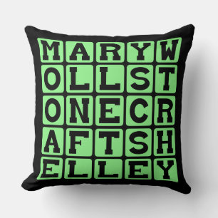 Mary Wollstonecraft Shelley, Autorin von Frankenst Kissen