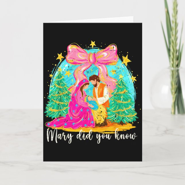 Mary wusstest du Christliche Weihnachtskrippe Weih Karte (Vorderseite)
