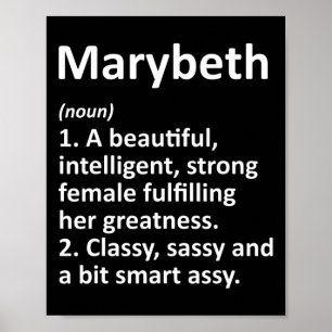 Marybeth Definition Personalisierter Name Lustig W Poster