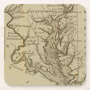 Maryland 5 rechteckiger pappuntersetzer