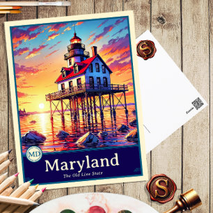 Maryland   Anime Style Cel Schattenkarte Postkarte