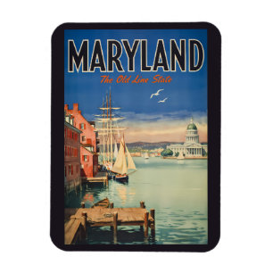 Maryland Annapolis malerische Illustration Reise Magnet