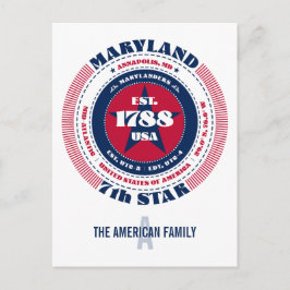 Maryland, Annapolis, MD, Patriotic, Monogram Postkarte
