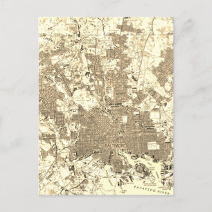 Maryland Baltimore Vintag Map Postkarte