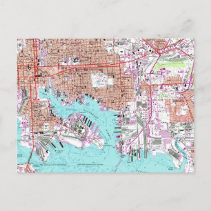 Maryland Baltimore Vintag Map Postkarte