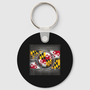 Maryland Baseball Player Design mit State Flag Ar Schlüsselanhänger