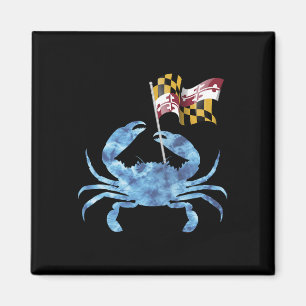 Maryland Blaue Krabbe Flagge Von Maryland Familien Magnet