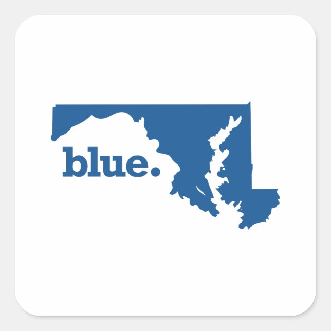 MARYLAND BLAUE STAAT QUADRATISCHER AUFKLEBER (Vorderseite)