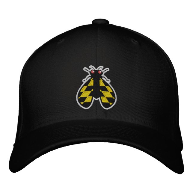Maryland Brood X Cicada Black Hat  Bestickte Baseballkappe (Vorderseite)