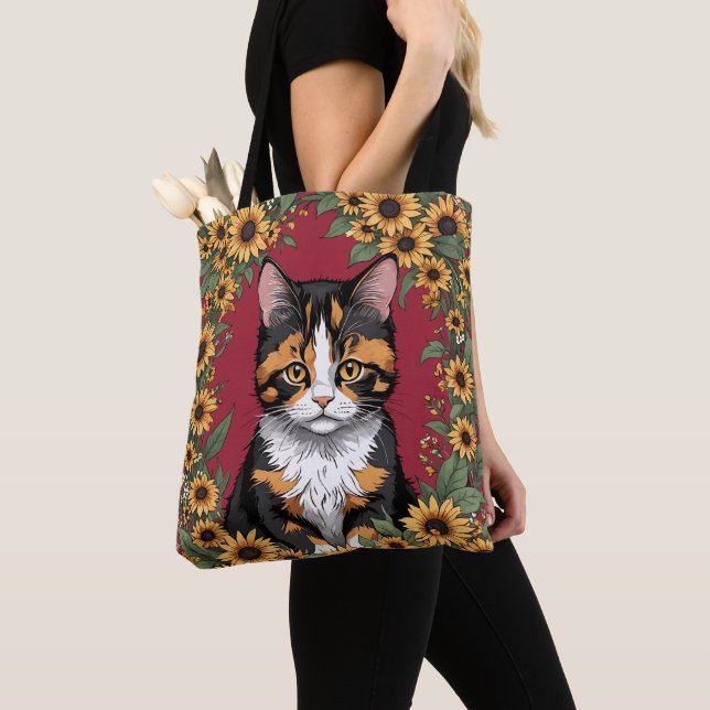 Maryland Calico Cat And Black Eyed Susan Flowers Tasche (Von Nahem)