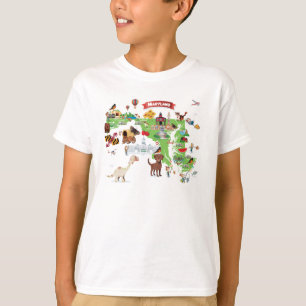 Maryland-Cartoon-Karte T-Shirt