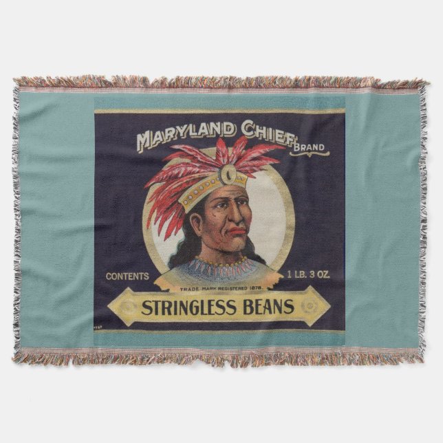 Maryland Chief Stringless Beans Label der 1930er J Decke (Vorderseite)