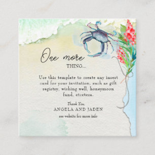 Maryland Crab Coastal Wedding Begleitkarte
