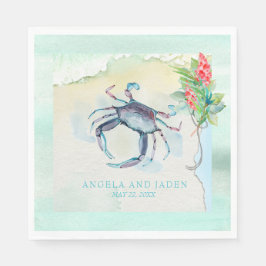 Maryland Crab Coastal Wedding Serviette