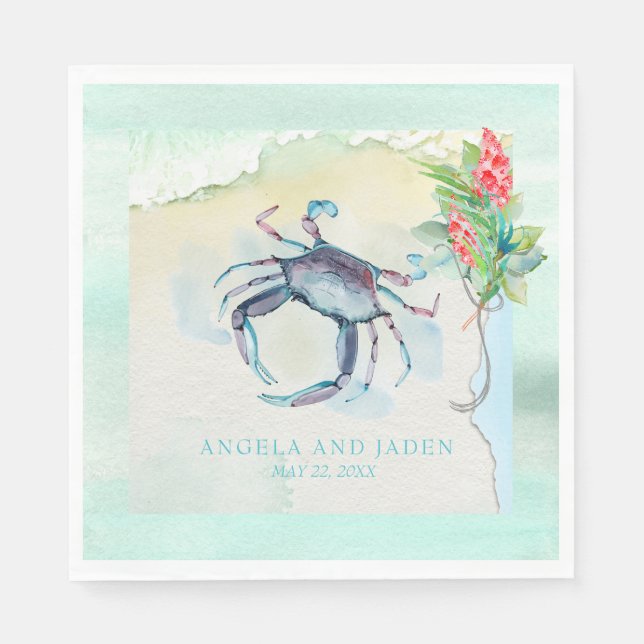 Maryland Crab Coastal Wedding Serviette (Vorderseite)