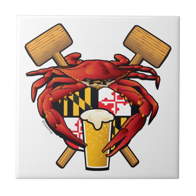 Maryland Crab Feast Wappen Fliese (Vorderseite)