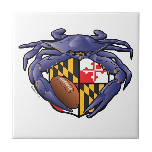 Maryland Crab Football Wappen Fliese (Vorderseite)