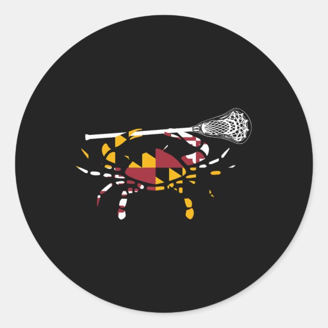 Maryland Crab Lacrosse Boys Stick Lax Sister Broth Runder Aufkleber (Vorderseite)