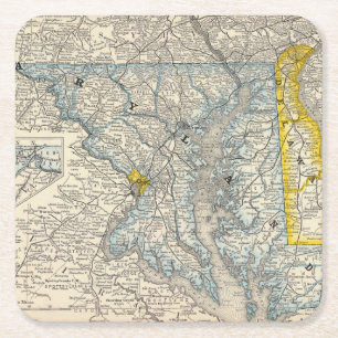 Maryland, DC und Delaware Rechteckiger Pappuntersetzer