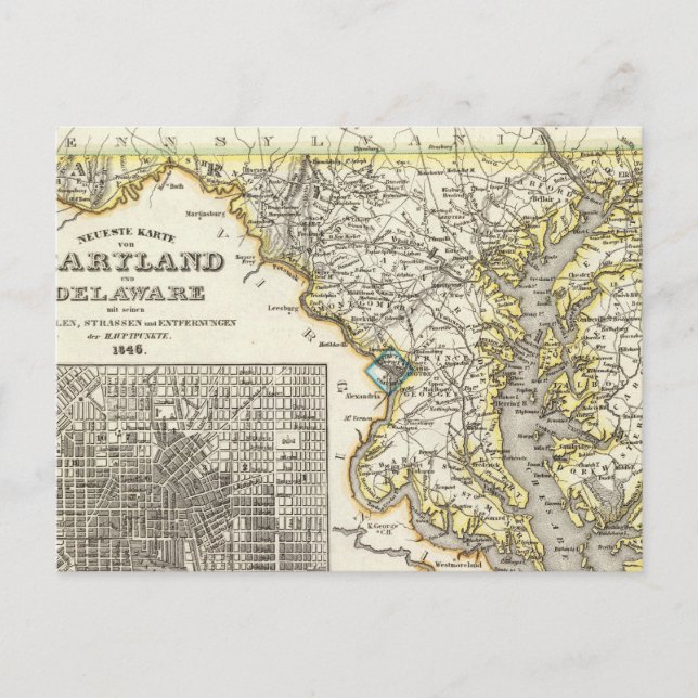 Maryland, Delaware Postkarte (Vorderseite)