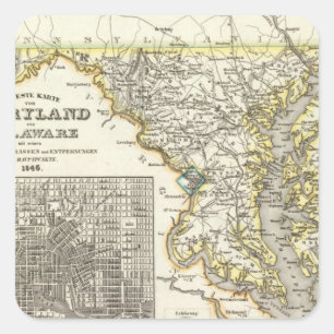 Maryland, Delaware Quadratischer Aufkleber