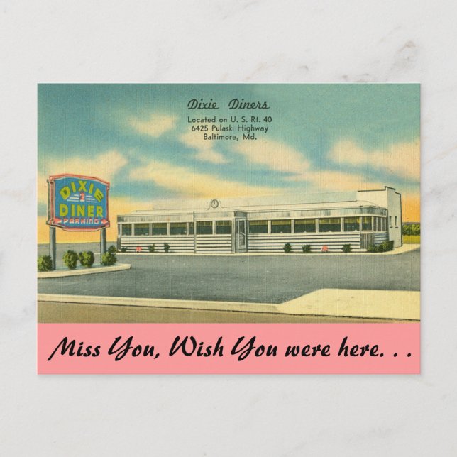 Maryland, Dixie Diners, Baltimore Postkarte (Vorderseite)