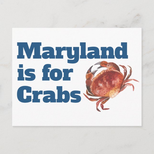 Maryland est pour les Cartes Postales Crabs (Devant)