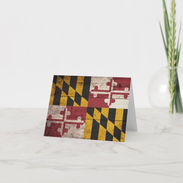 Maryland-Fahne aus altem Holz Karte (Vorderseite)