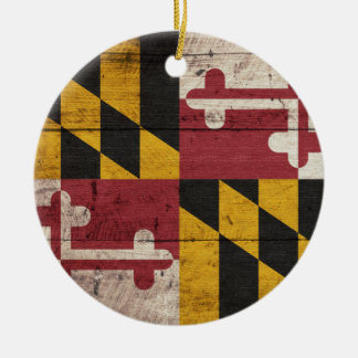 Maryland-Fahne aus altem Holz Keramikornament