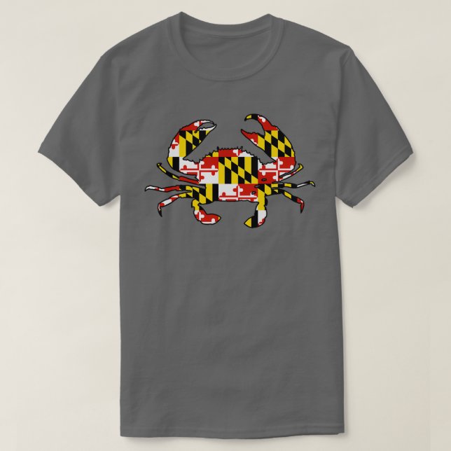 Maryland-Fahnenkrebs-Kontur T-Shirt (Design vorne)